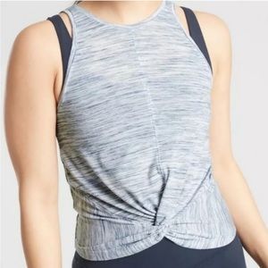 Athleta Essence Twist Tank Top Blue Spacedye Athletic Workout Top Medium…